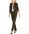 Le Suit Womens Striped Three Button Blazer Jacket black 6