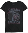 Junk Food Womens Captain America Graphic T-Shirt black 1X