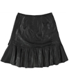 Rebecca Taylor Womens Faux Leather Flared Skirt black 0