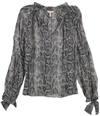 Rebecca Taylor Womens Snake Print Pullover Blouse