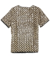 bar III Womens Sequined Embellished T-Shirt antiquegold S