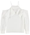 bar III Womens Cold Shoulder Knit Blouse washedwhite M