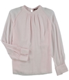 MaxMara Womens Solid Silk Pullover Blouse pink 12