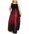 SLNY Womens Ombre A-line Gown Dress black 18W