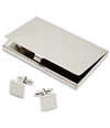 The Gift Mens Card Case Square Shape Cufflinks