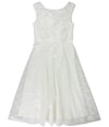 MaxMara Womens Tea Length Lace A-line Dress white 8