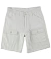 Tasso Elba Mens Linen-Blend Casual Cargo Shorts whitecombo 30