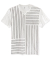 I-N-C Mens Pine Stripe Split Graphic T-Shirt washedwhite S
