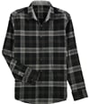 Tasso Elba Mens Plaid Button Up Shirt blackcombo S