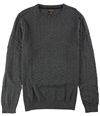 Tasso Elba Mens Chevron Patterned Knit Pullover Sweater charcoalheather L