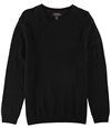 Tasso Elba Mens Duel-Textured Knit Pullover Sweater deepblack L