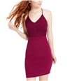 City Studio Womens Lace Top Bodycon Dress burgundy 1