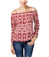 I-N-C Womens Printed Pullover Blouse azteclandscape 2