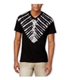 I-N-C Mens Tie-Dye V Neck Graphic T-Shirt deepblack S