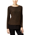 I-N-C Womens Layered Knit Blouse gold PXS