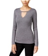I-N-C Womens Long Sleeve Knit Sweater silverlurex XL