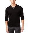 I-N-C Mens Faux-Leather Pullover Sweater