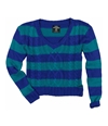Ecko Unltd. Womens Open Neck Stripe Metallic Cable Cardigan Sweater midnight M