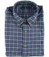 Ralph Lauren Mens Standard Plaid Button Up Shirt bluetan S