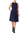 maison Jules Womens Utility-Pocket Shirt Dress bluenotte XS