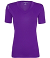 Reebok Womens Volt V-Neck Performance Basic T-Shirt purple XL