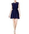 maison Jules Womens Swiss-Dot Fit & Flare Dress blunotte XL