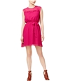 maison Jules Womens Swiss-Dot Fit & Flare Dress boldberry L