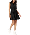 maison Jules Womens Swiss-Dot Fit & Flare Dress deepblack XS