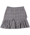 Rebecca Taylor Womens Plaid Ruffle Mini Skirt blue 0