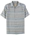 Tasso Elba Mens Striped Button Up Shirt seafmoilblue S
