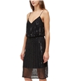 French Connection Womens Aster Shine Slip Dress black 2