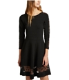 French Connection Womens Voletta A-line Dress black 10