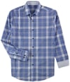 Tasso Elba Mens Plaid Button Up Shirt, TW12