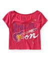 Aeropostale Womens Cropped Guitar Dorm Pajama Sleep T-Shirt, TW1