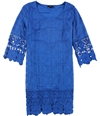 Alfani Womens Crochet-Trim A-Line Dress