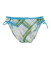 Hula Honey Womens Checkered Bikini Swim Bottom blu S