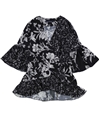 French Connection Womens Floral Wrap Blouse darkblue XS