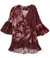 French Connection Womens Floral Wrap Blouse