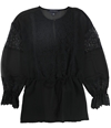 French Connection Womens Lace Peplum Blouse black S