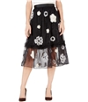 French Connection Womens Embellished A-line Skirt black 8