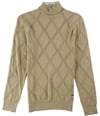 Tasso Elba Mens Diamond Knit Pullover Sweater camelmelange M