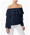 I-N-C Womens Tiered Sleeves Off The Shoulder Blouse