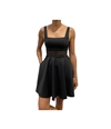 City Studio Womens Square-Neck Fit & Flare Dress black 3