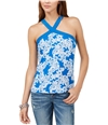 I-N-C Womens Lace Print Halter Top Shirt