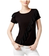 I-N-C Womens Ruffled Basic T-Shirt, TW2