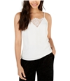 Leyden Womens Lace Trim Inset Cami Tank Top white L