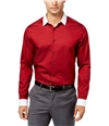 I-N-C Mens Contrast Collar Button Up Shirt redcombo L