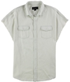 I-N-C Mens Raw Edges Button Up Shirt whitepure L