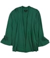 Alfani Womens Tie-Sleeve Cardigan Sweater darkgreen S
