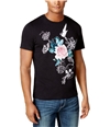I-N-C Mens Floral Graphic T-Shirt deepblack S